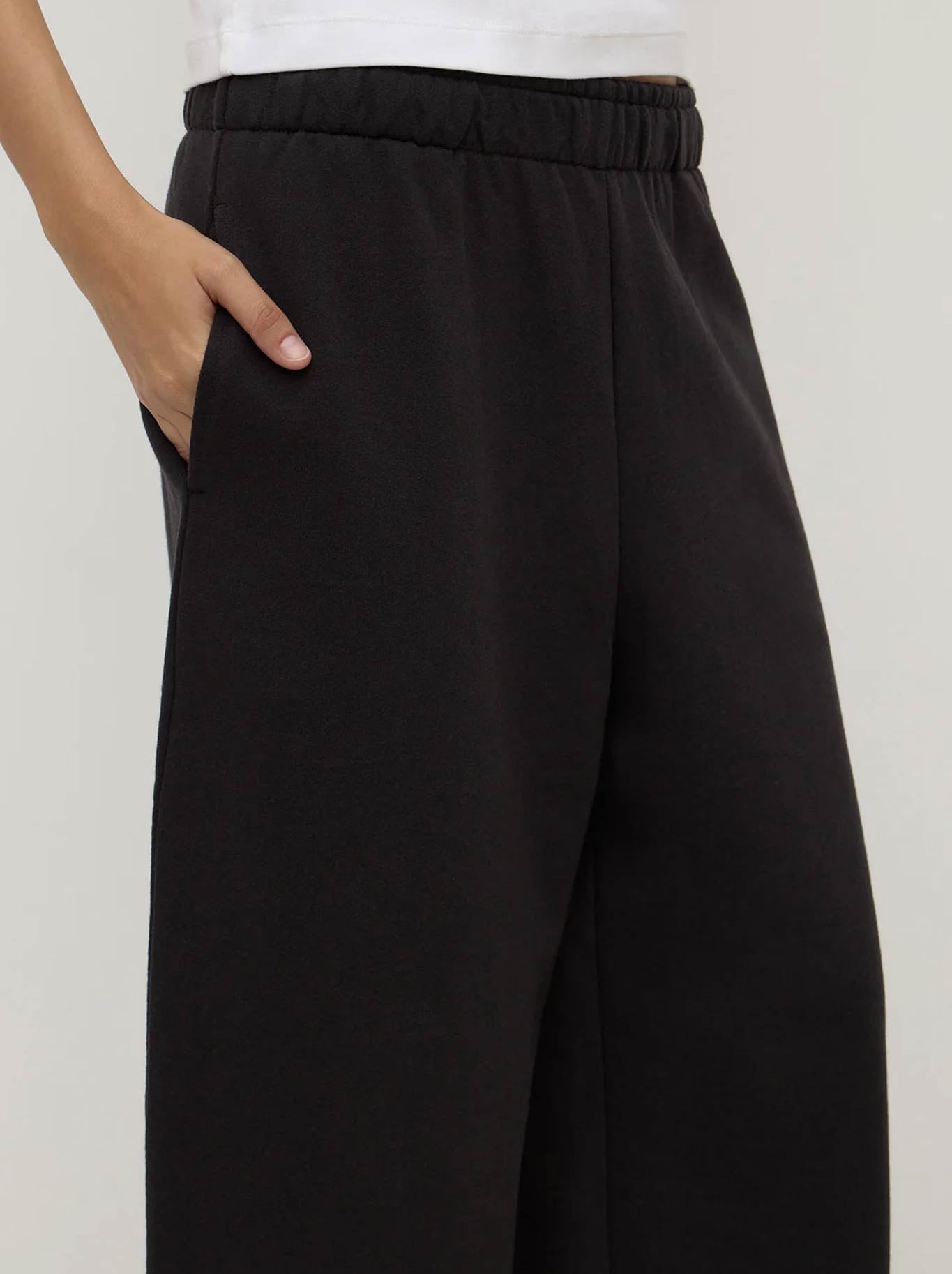 ASSEMBLY LABEL BRUSHED COTTON LOUNGE PANT (Black)