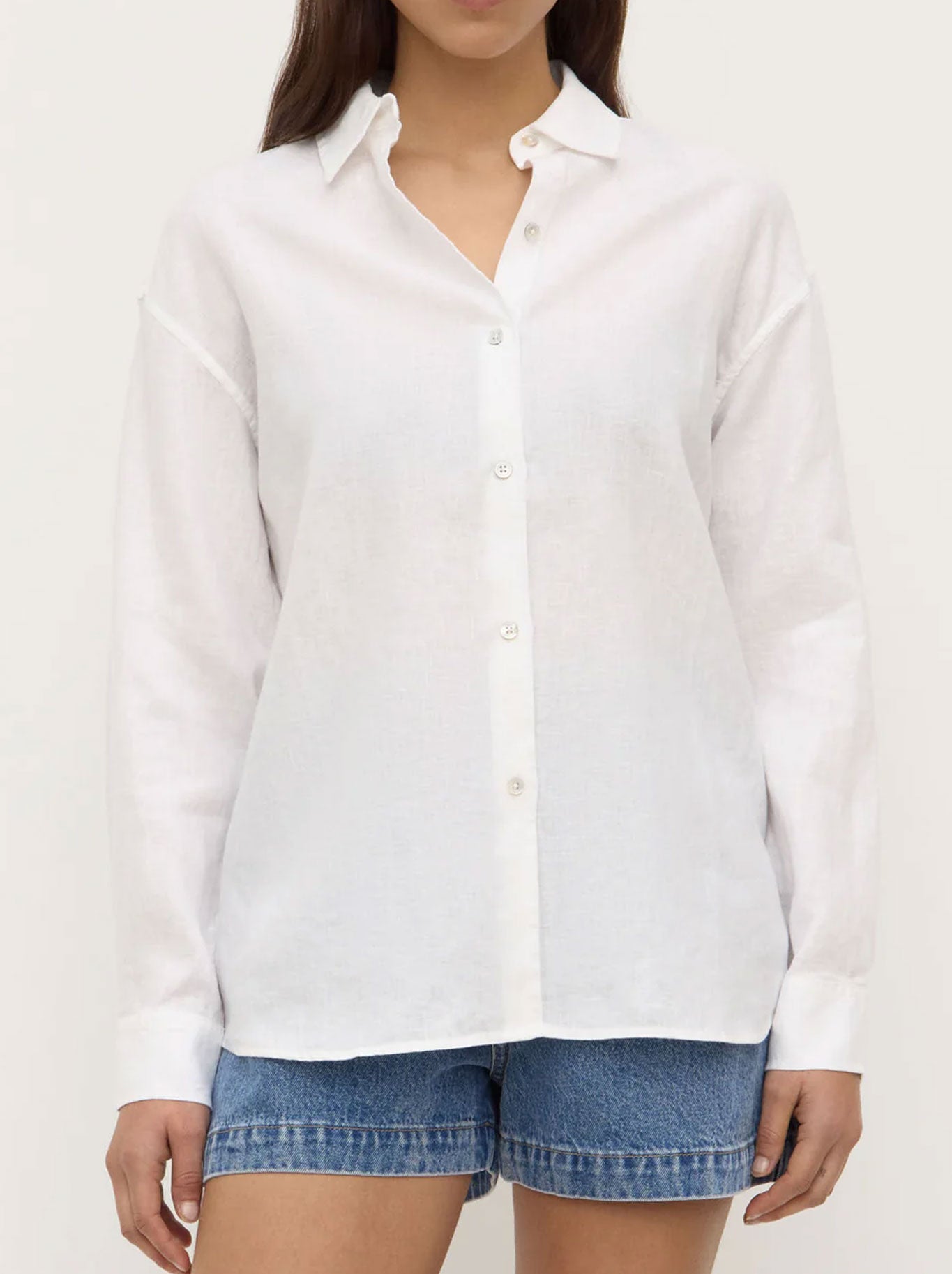 Image of Shirts. Productname: ASSEMBLY LABEL EVERYDAY LINEN SHIRT in White colour by brand - Assembly Label