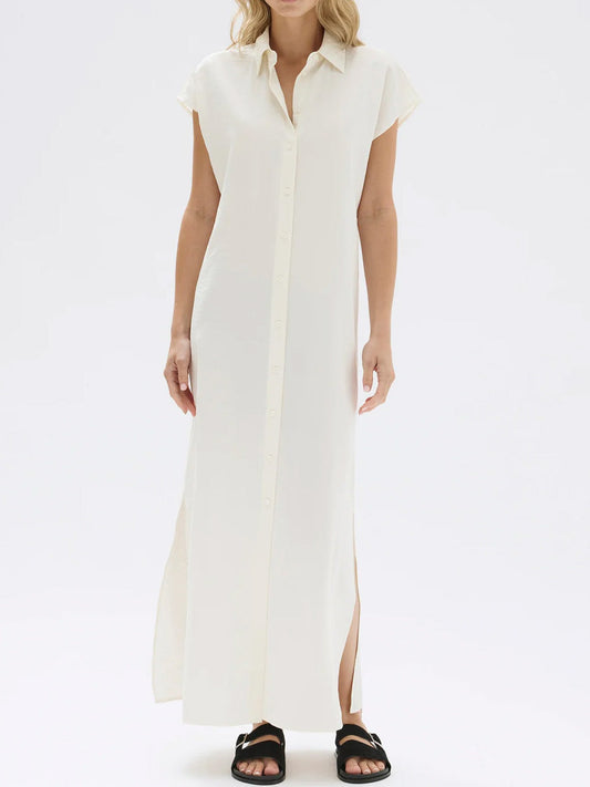 ASSEMBLY LABEL HEATHER MAXI SHIRT DRESS (Cream)
