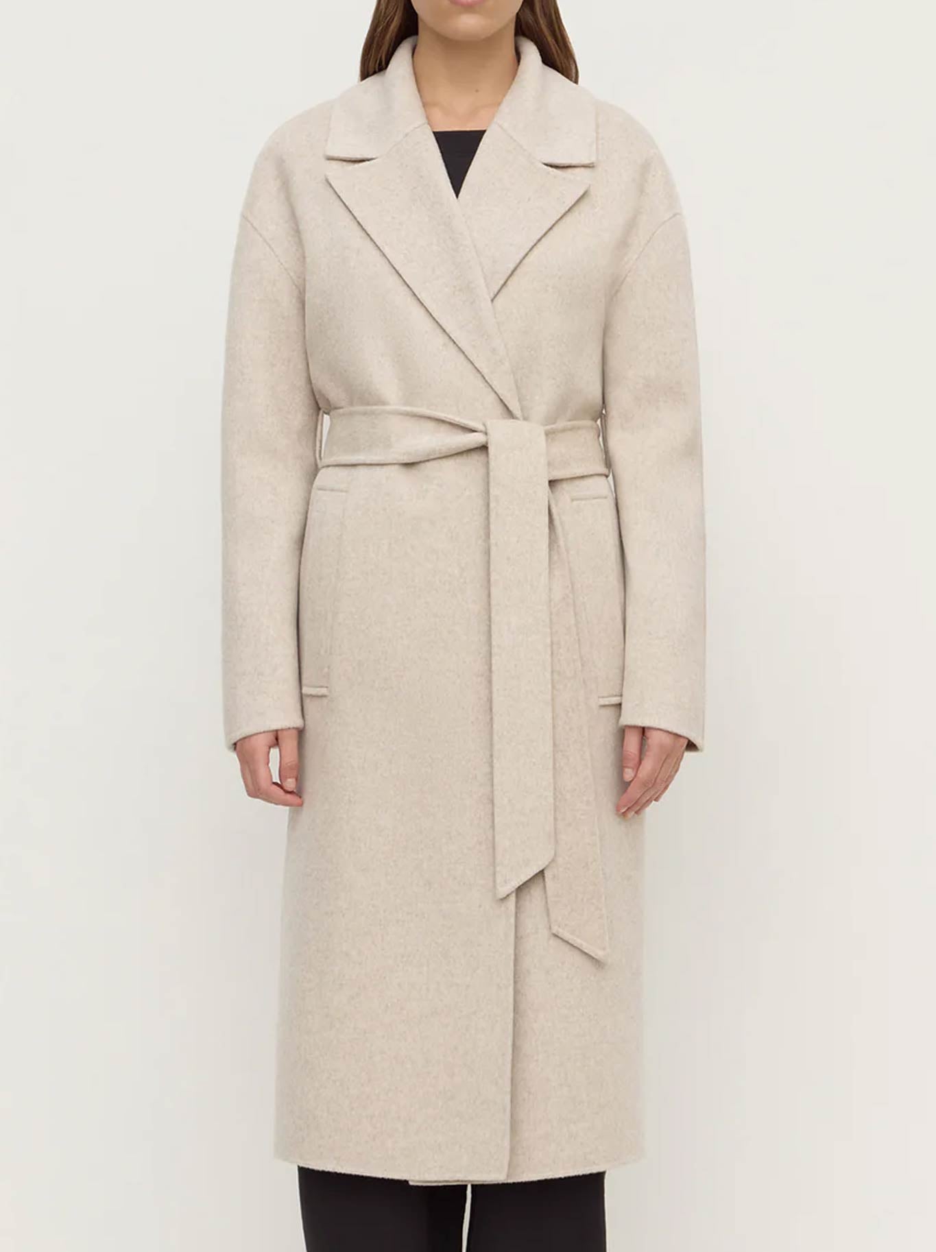 Image of Coats & Jackets. Product name - ASSEMBLY LABEL IVY WOOL COAT in Oat Marle colour by brand - Assembly Label