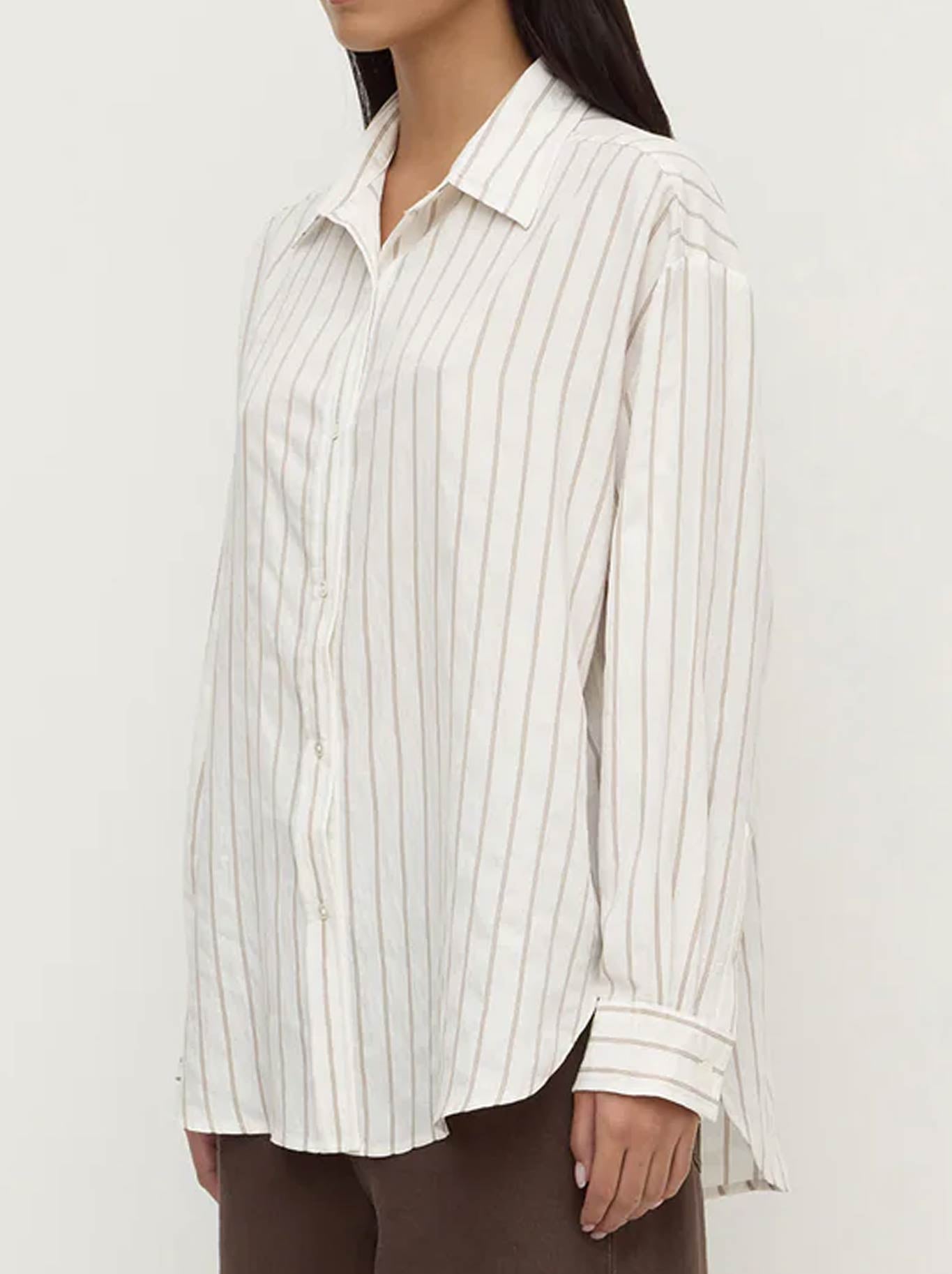 ASSEMBLY LABEL MAEVE LONGLINE SHIRT (Stripe)