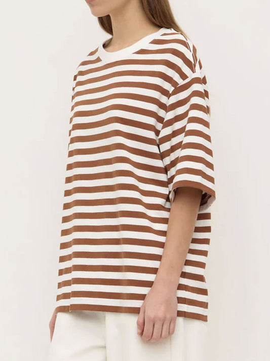 ASSEMBLY LABEL MONTE STRIPE COTTON TEE (Earth White)