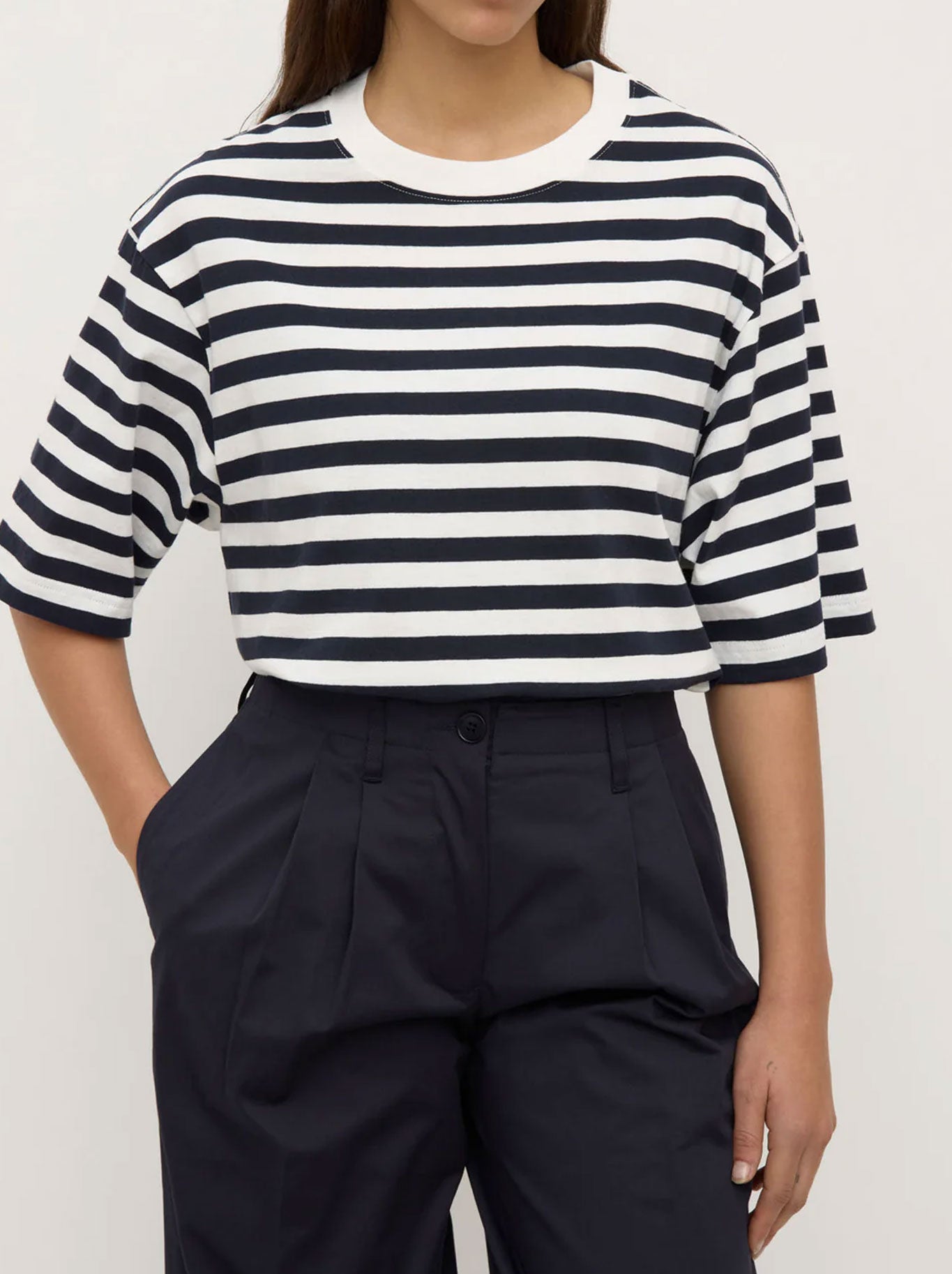 ASSEMBLY LABEL MONTE STRIPE COTTON TEE (Earth White)