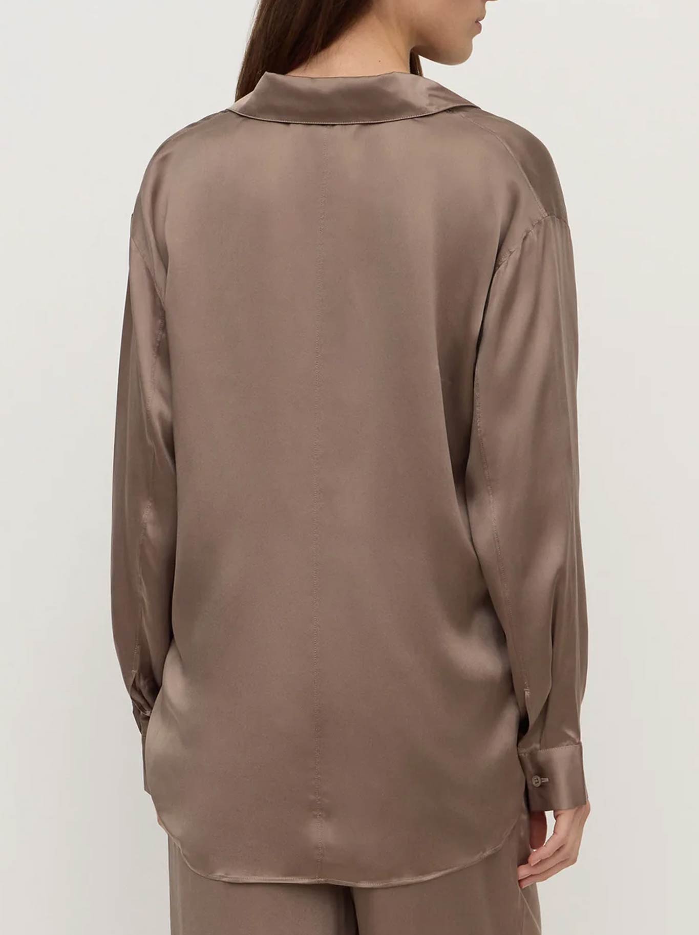 ASSEMBLY LABEL PIPPA SILK LONG SLEEVE SHIRT (Dark/Sand)