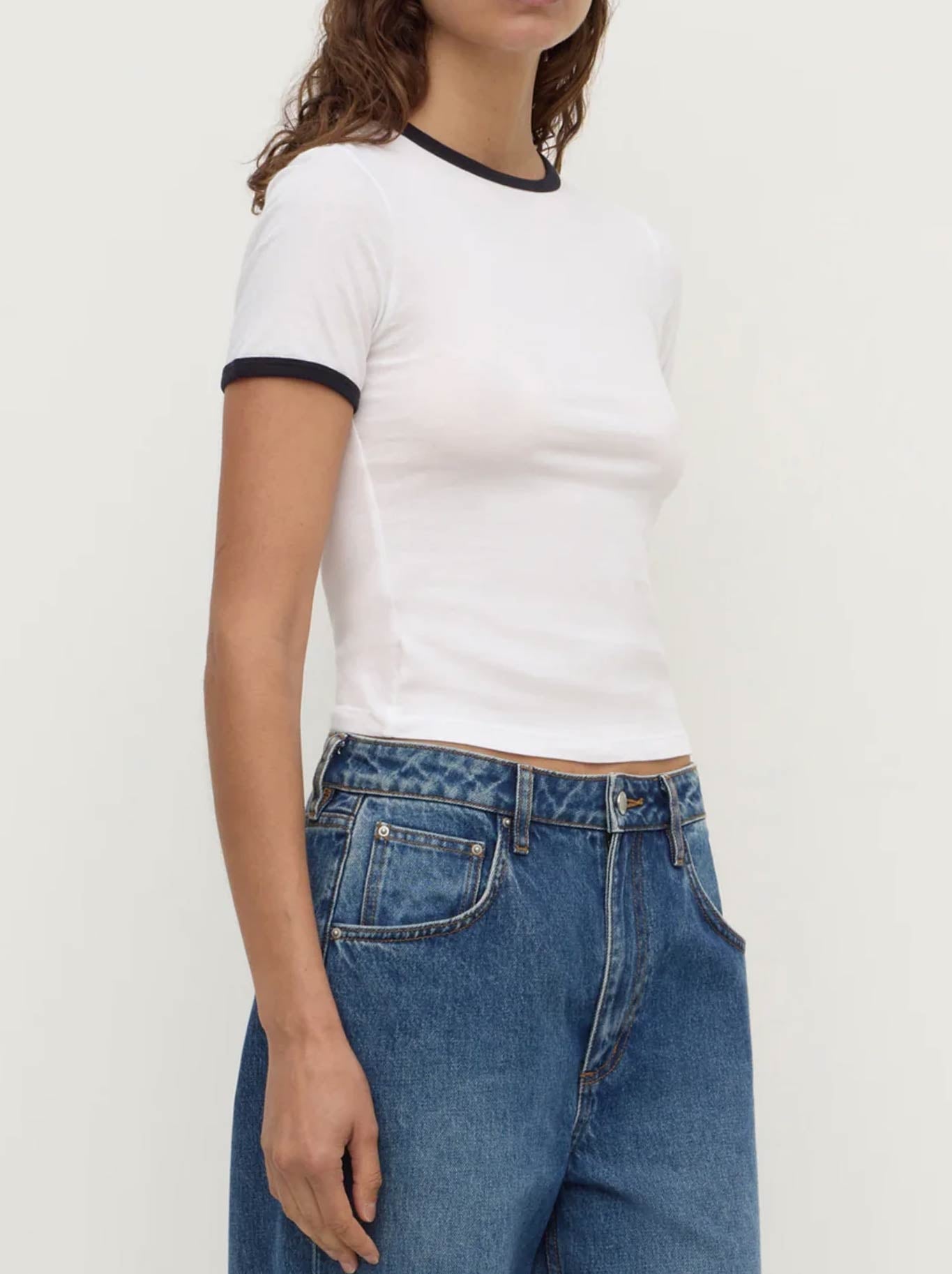 ASSEMBLY LABEL KOURT CONTAST BIND TEE (White Navy)
