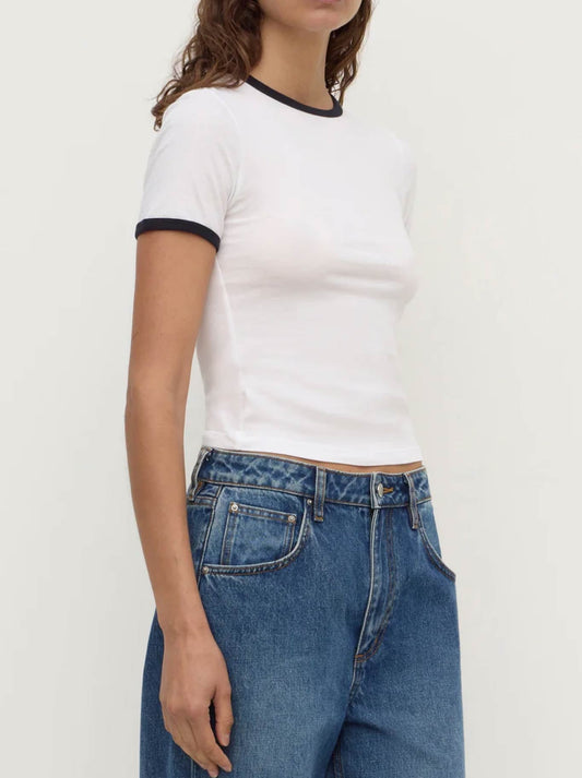 ASSEMBLY LABEL KOURT CONTAST BIND TEE (White Navy)