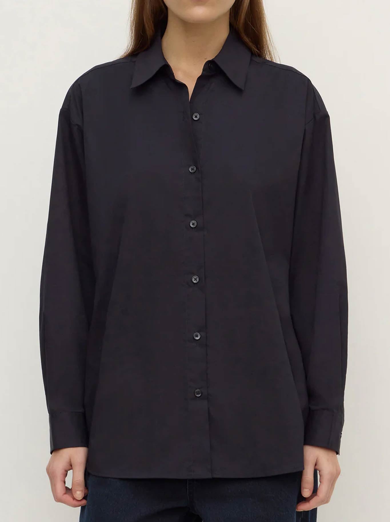 Image of Shirts. Product name - ASSEMBLY LABEL HAZEL POPLIN L/S SHIRT in Navy colour by brand - Assembly Label