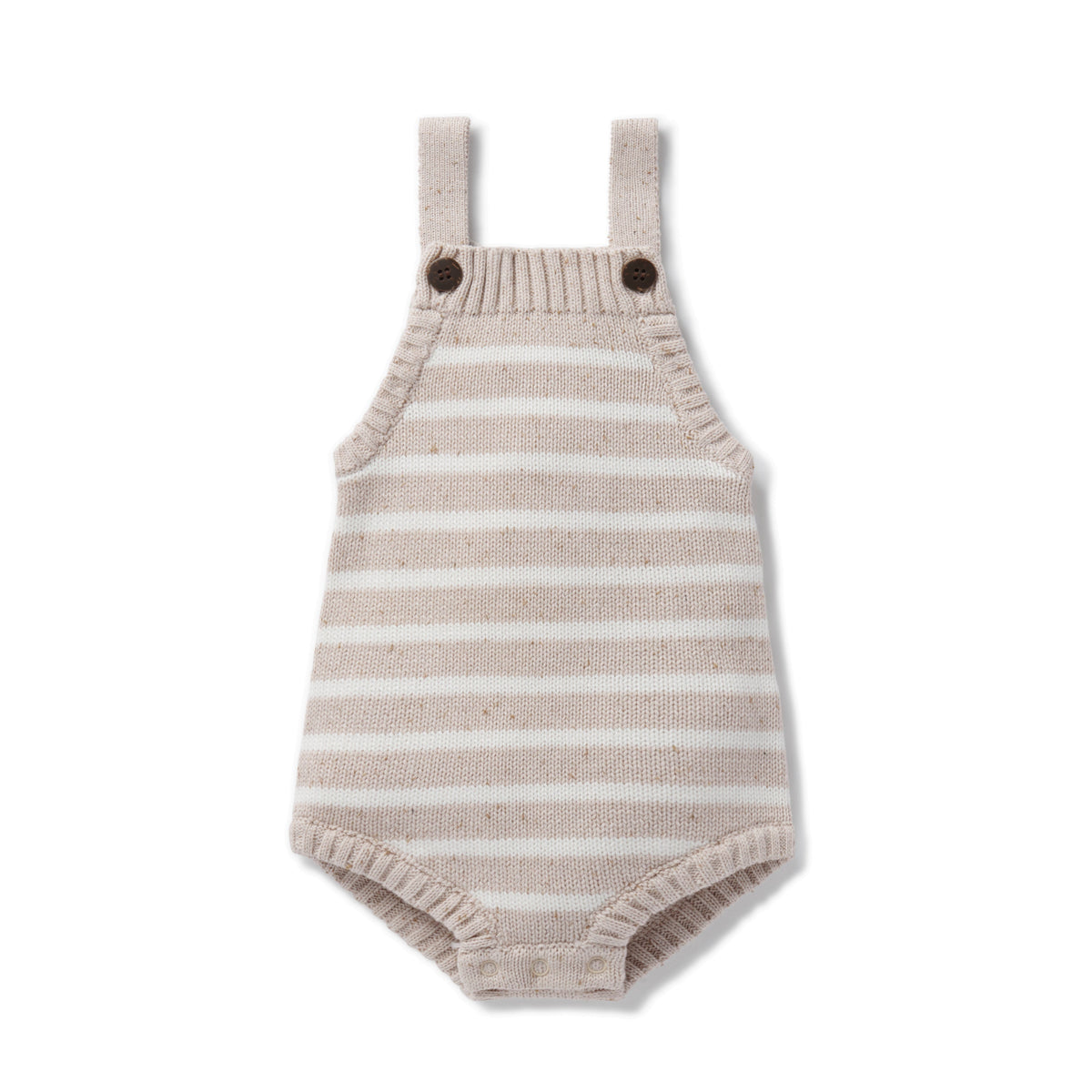 Oat Fleck Stripe Knit Romper