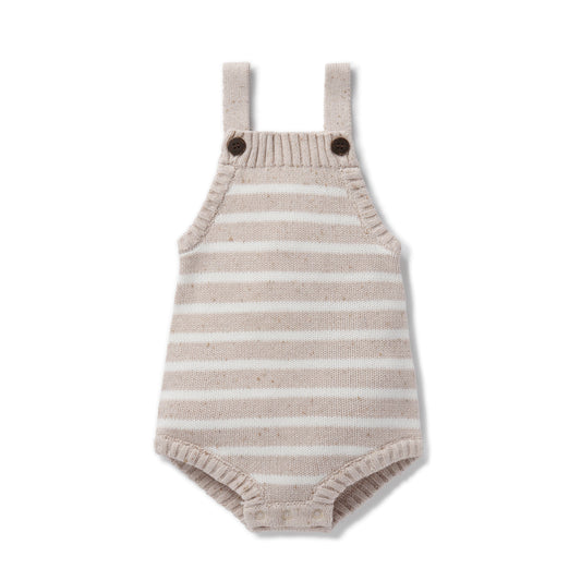 Oat Fleck Stripe Knit Romper