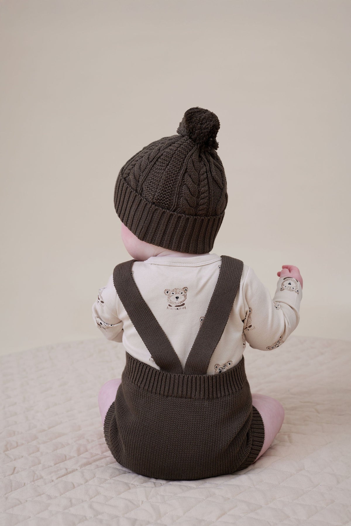 Espresso Cable Knit Romper