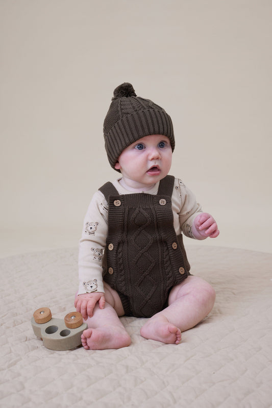 Espresso Cable Knit Romper