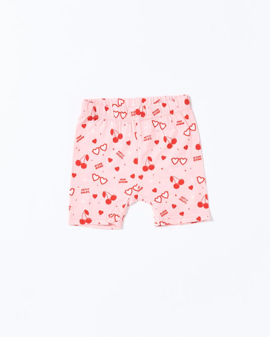 Image of a model wearing Shorts. Productname: Walnut Melbourne Astrid Short in Mon Amour colour by brand - Walnut Melbourne