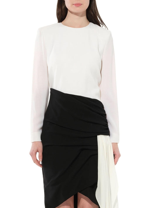 Image of a model wearing Dress. Productname: GIVENCHY Asymetric Dress in Black White colour by brand - GIVENCHY