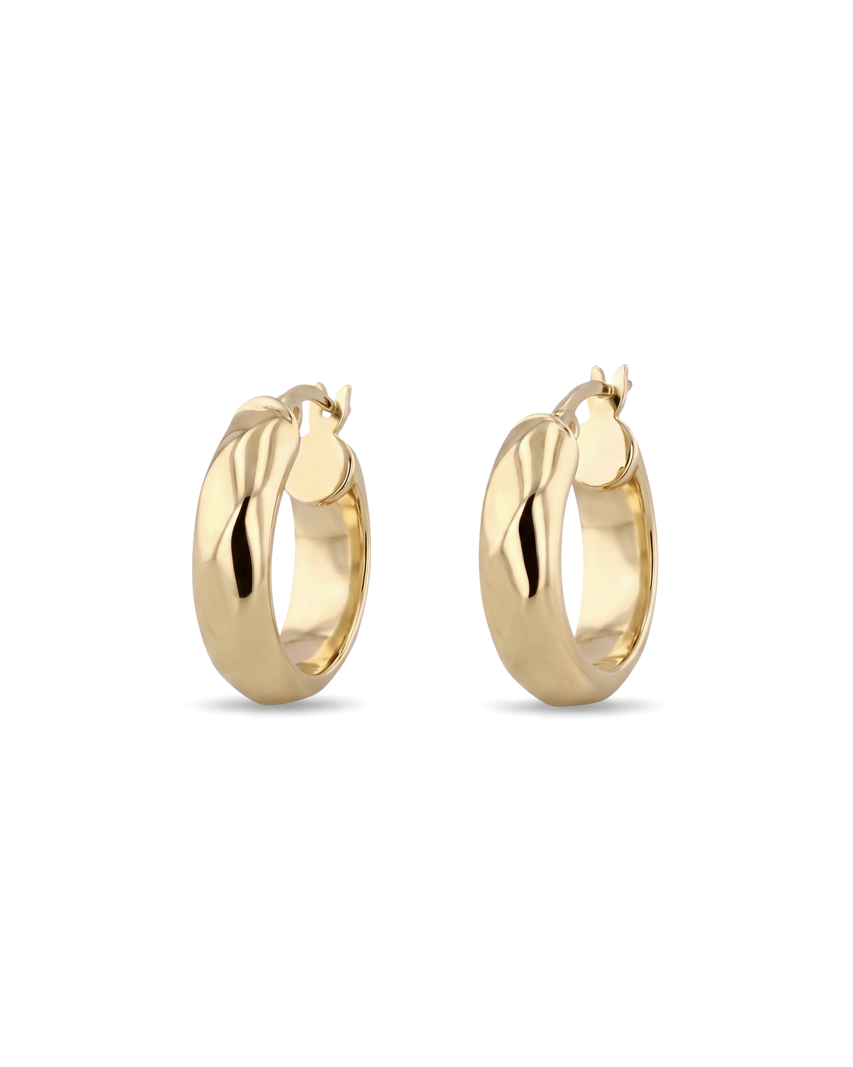 Image of Earrings. Product name - Aura Gold Hoop Earrings in colour by brand - LAVANA