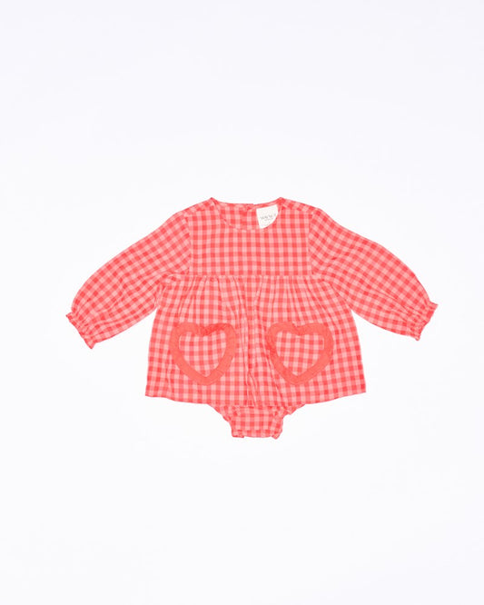 Image of Bodysuits. Productname: Walnut Melbourne Aurora Romper in Love Check colour by brand - Walnut Melbourne