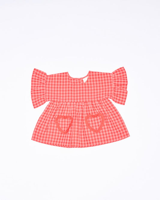 Image of a model wearing Tops. Productname: Walnut Melbourne Aurora Top in Love Check colour by brand - Walnut Melbourne