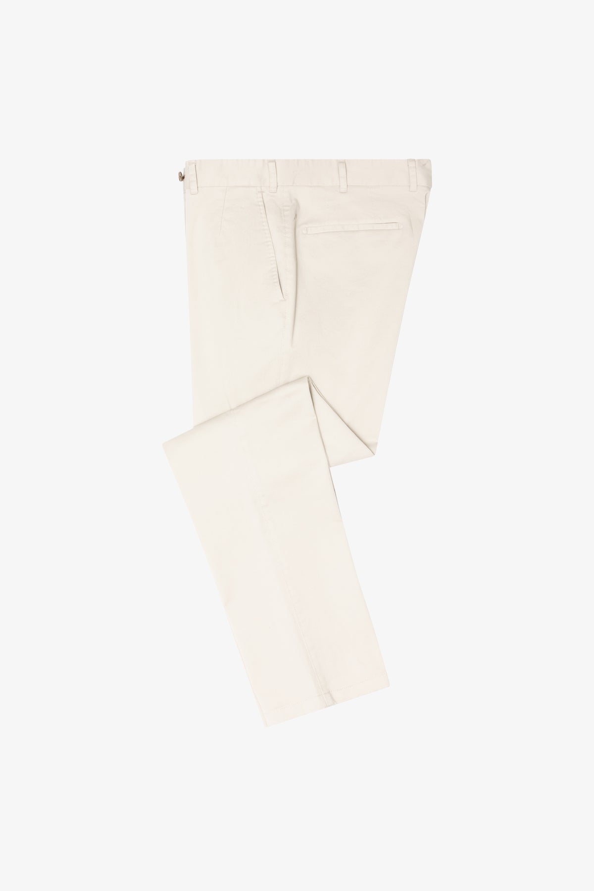 Image of a model wearing Pants. Product name - Austin Stone Chino in Stone colour by brand - Anthony Squires