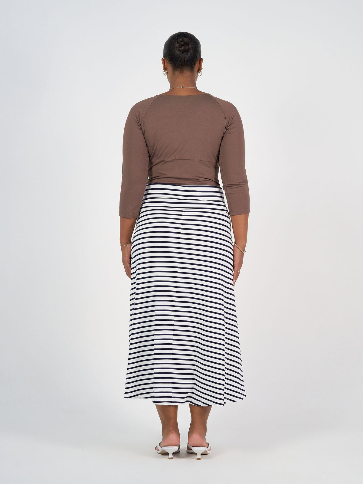 Lou Lou Ava 3/4 Sleeve Cropped Bamboo Top (Chocolate)
