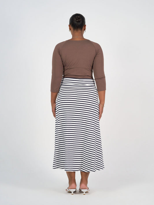 Lou Lou Ava 3/4 Sleeve Cropped Bamboo Top (Chocolate)