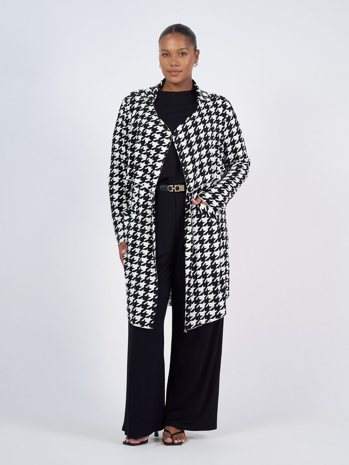 Lou Lou Avril Bamboo Trench Coat Houndstooth (Houndstoth)