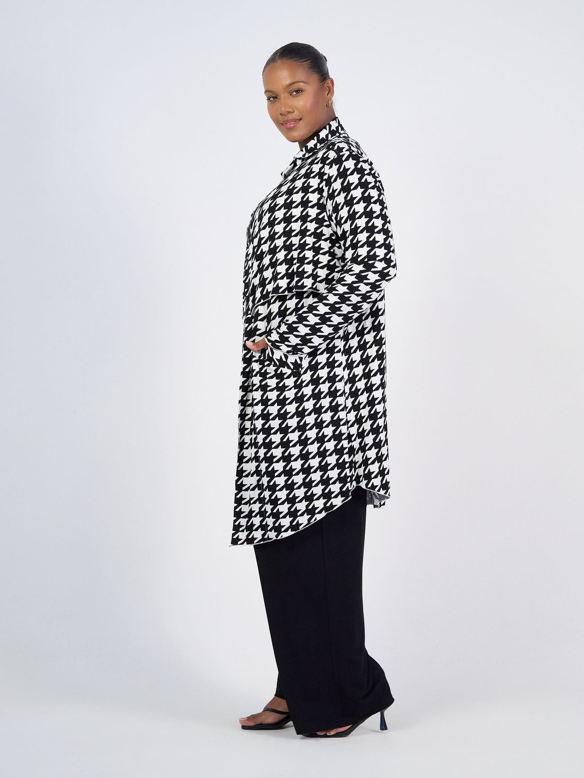 Lou Lou Avril Bamboo Trench Coat Houndstooth (Houndstoth)