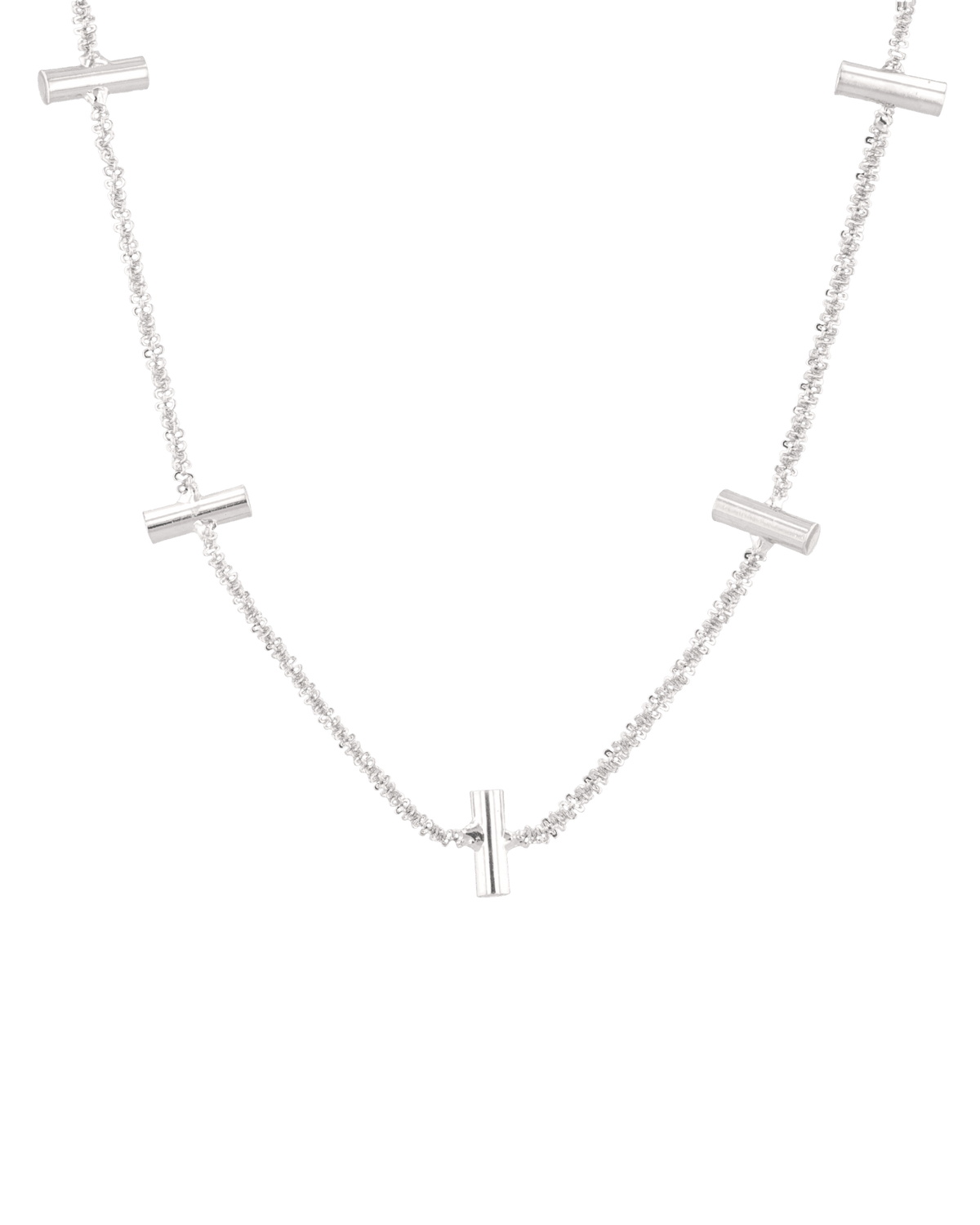 Image of Necklaces. Product name - Axis Bar Silver Chain Necklace in colour by brand - LAVANA
