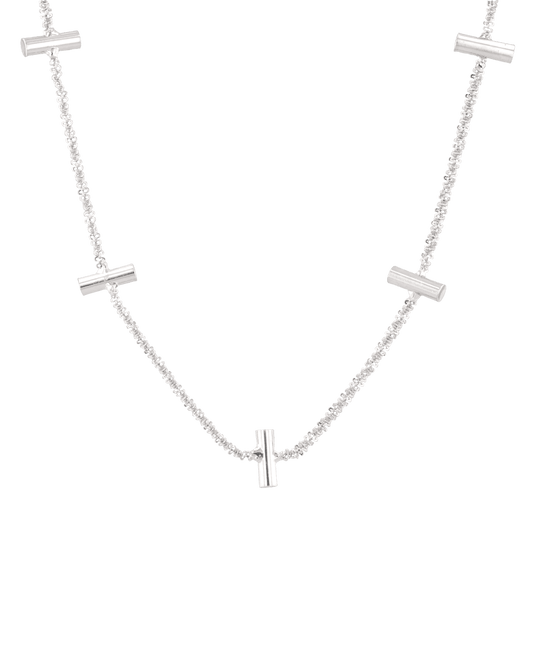 Image of Necklaces. Product name - Axis Bar Silver Chain Necklace in colour by brand - LAVANA