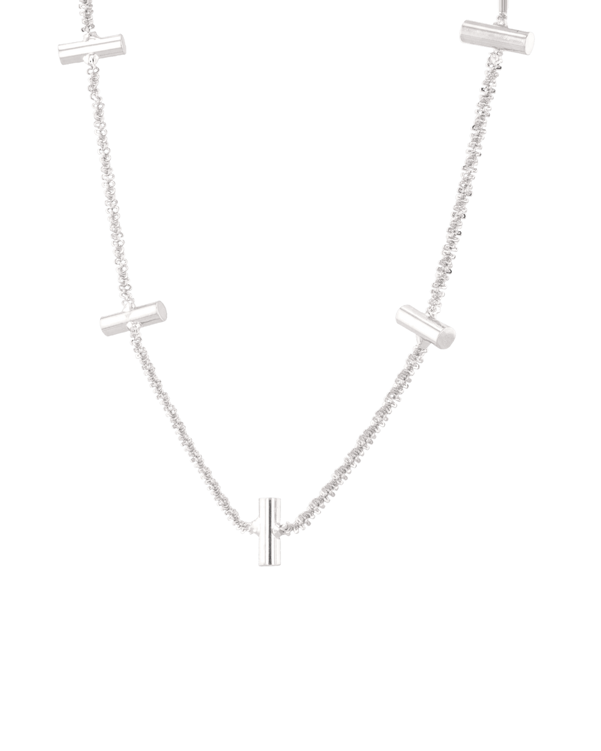 LAVANA Axis Bar Silver Chain Necklace