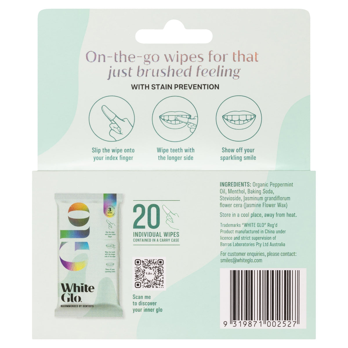 White Glo Waterless Teeth Wipes
