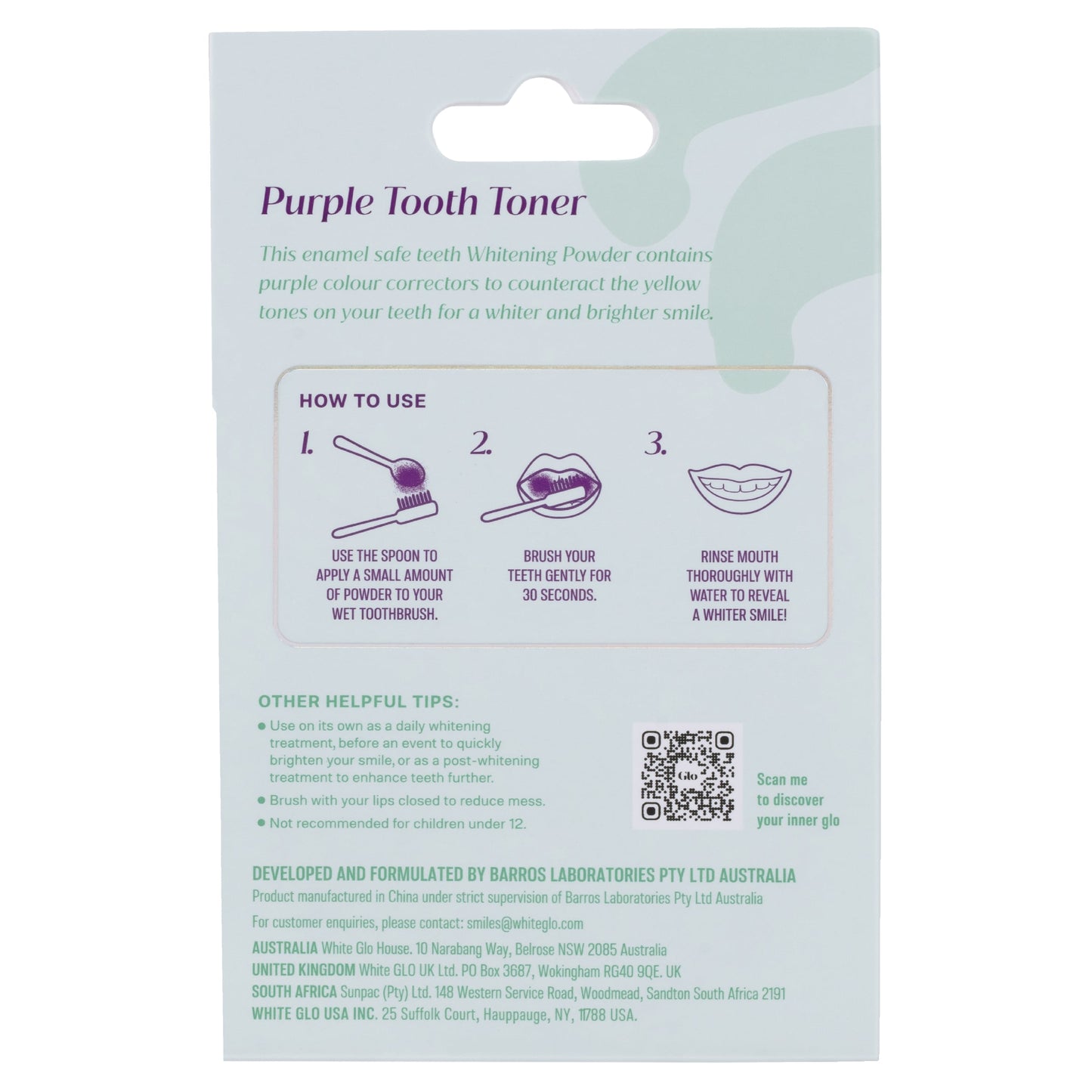 White Glo Purple Tooth Toner Whitening Powder