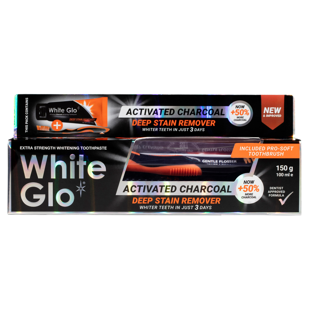 Image of Oral Care. Product name - Charcoal Deep Stain Remover Whitening Toothpaste in colour by brand - White Glo