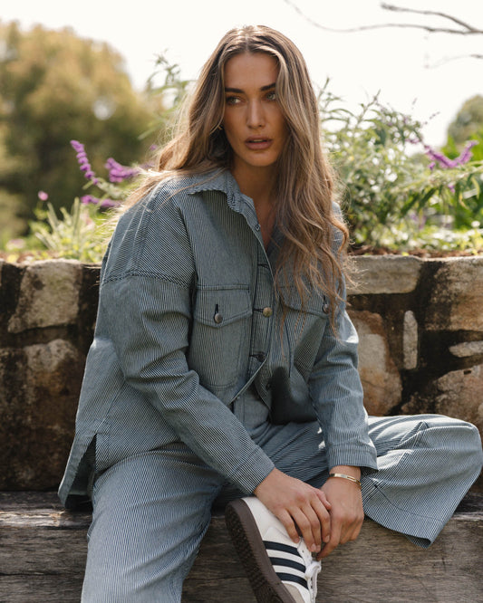 Image of Jeans. Productname: Betty Basics Cherry Denim Shirt Pinstripe in Pinstripe colour by brand - Betty Basics