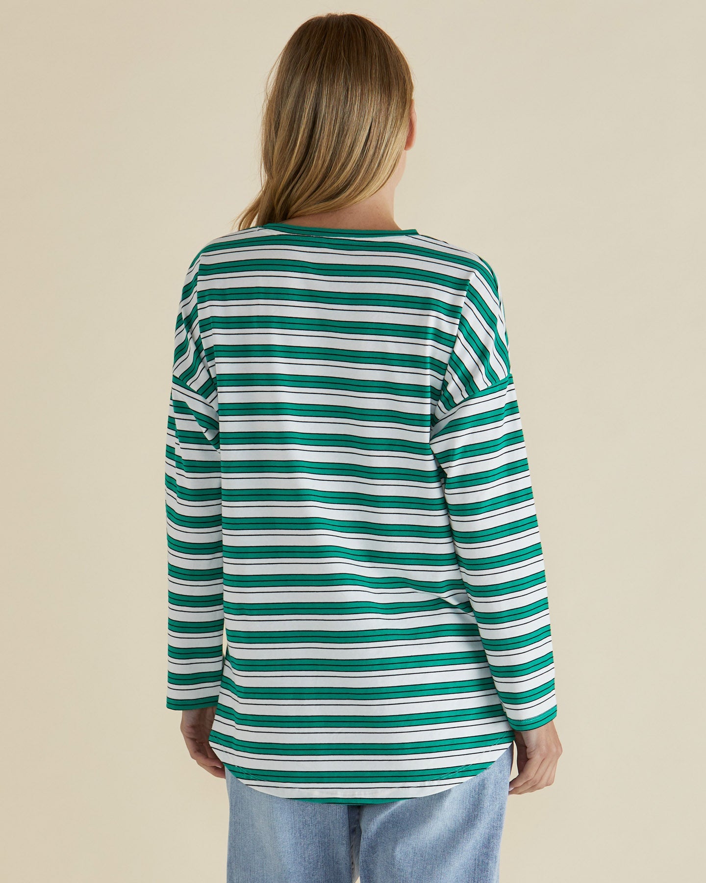 Betty Basics Taylor Tee (Green/Navy/White Stripe)