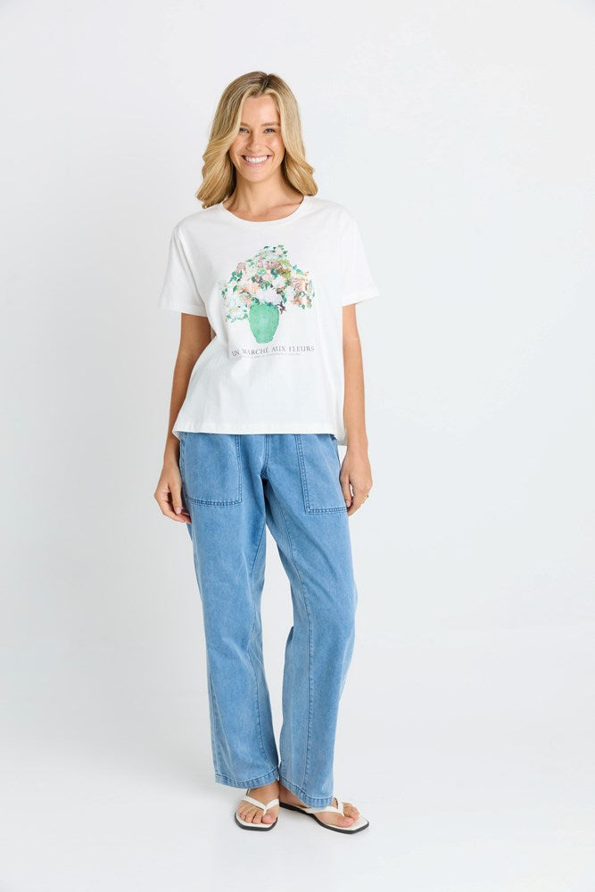 Betty Basics Ellia Crew Tee (Flower Print)
