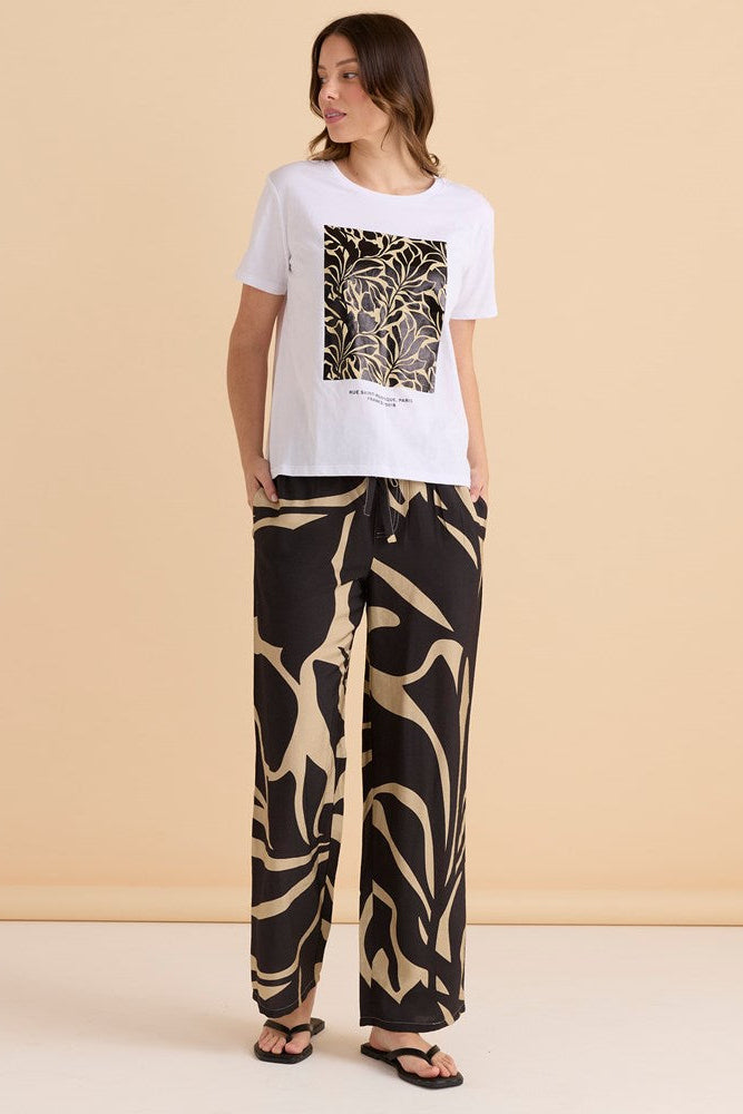 Betty Basics Ellia Crew Tee (Monochrome Floral)