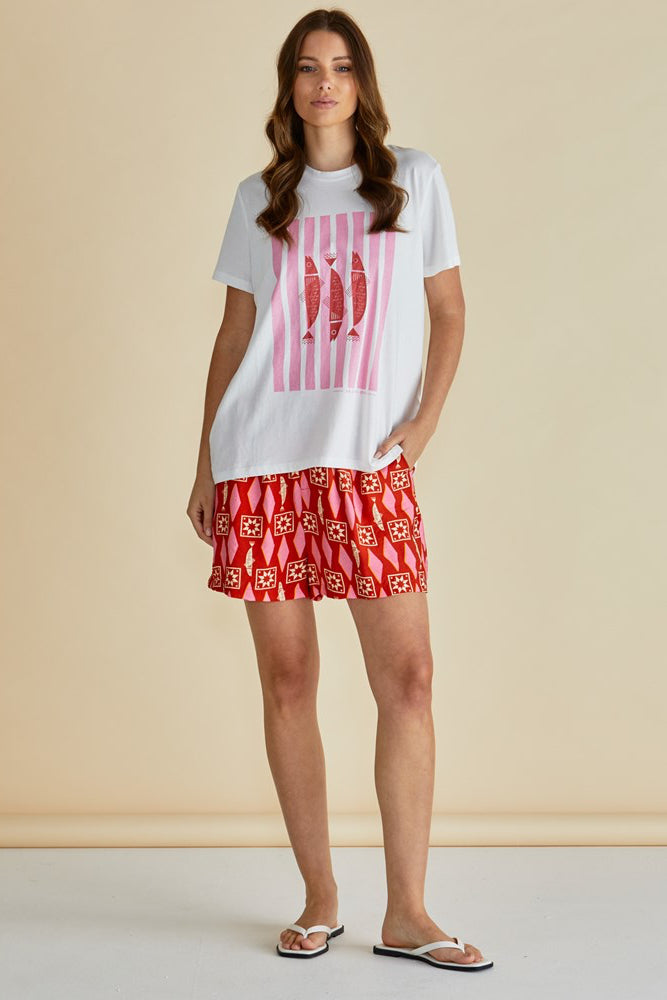 Betty Basics Ellia Crew Tee (Sardinia Print)