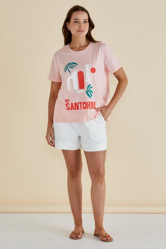 Betty Basics Ellia Crew Tee (Santorini Print)