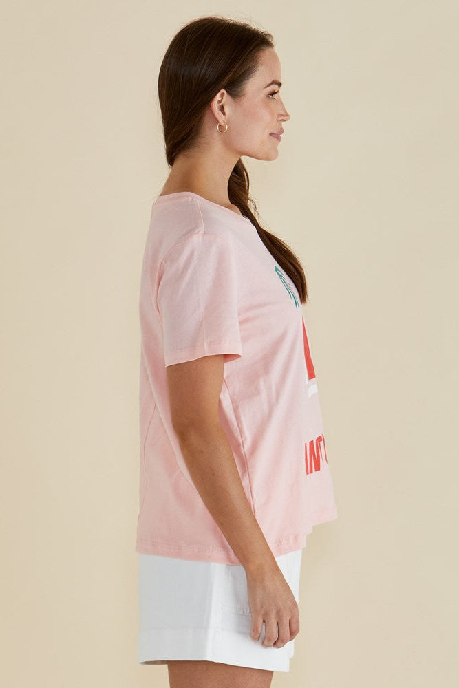 Betty Basics Ellia Crew Tee (Santorini Print)