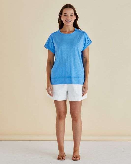Betty Basics Shirley Short Sleeve Tee (Blue)