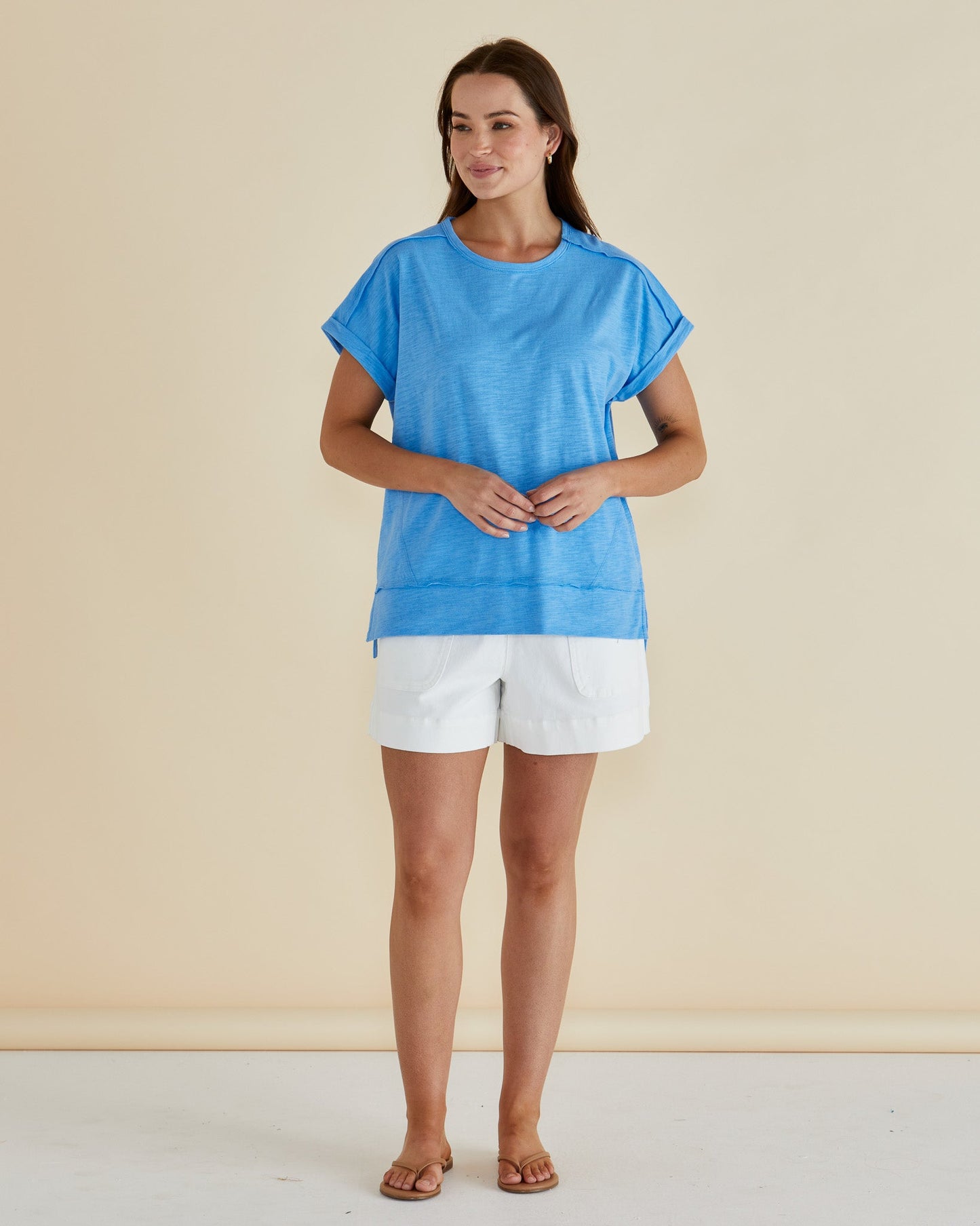 Betty Basics Shirley Short Sleeve Tee (Blue)