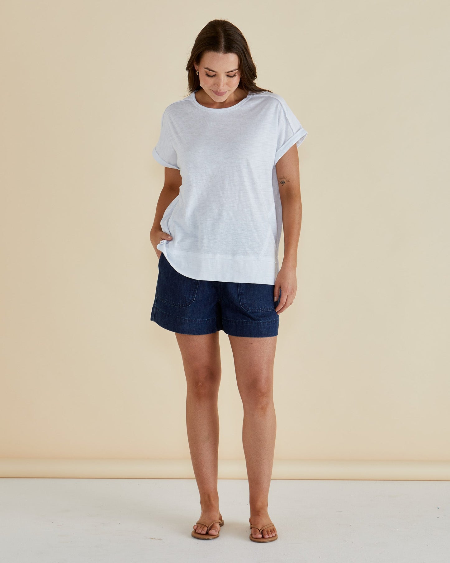 Betty Basics Shirley Short Sleeve Tee (White)