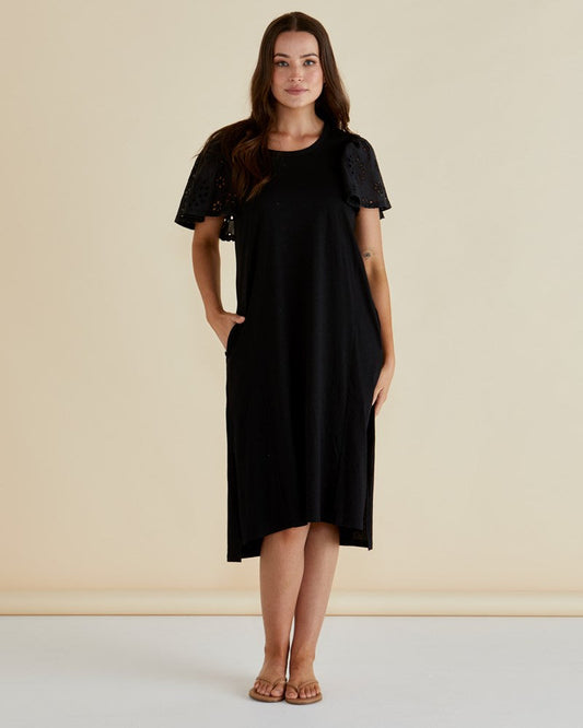 Image of Dresses. Productname: Betty Basics Sawyer Embroidered Dress Black in Black colour by brand - Betty Basics