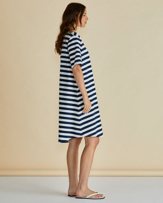 Betty Basics Eloise T-Shirt Dress (Navy Stripe)