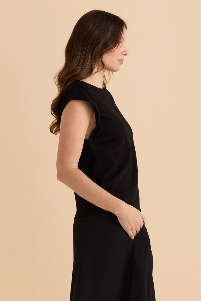 Betty Basics Cuff Rib Tee (Black)