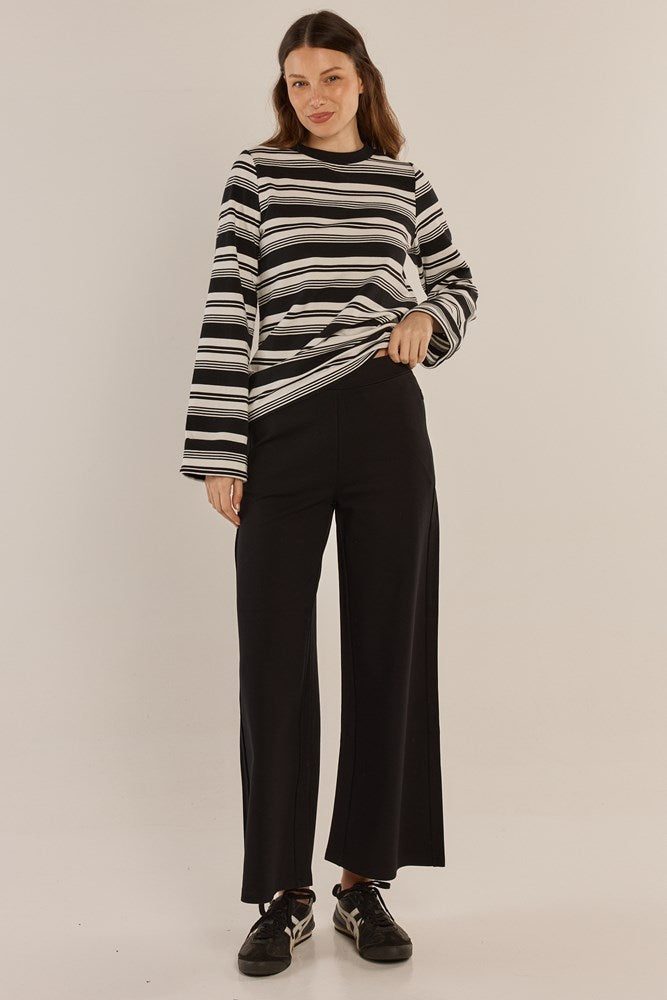 Betty Basics Arden Top (Black/White Stripe)