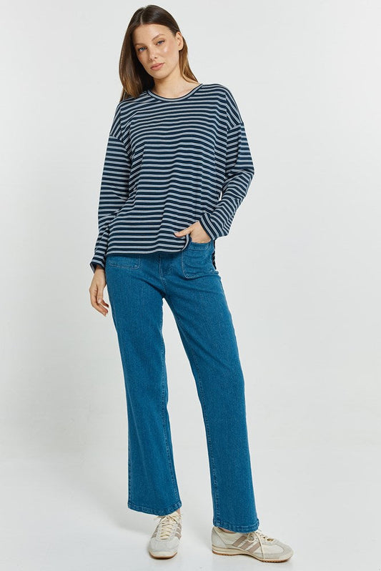 Betty Basics Vienna Tee (Navy/White/Blue Stripe)