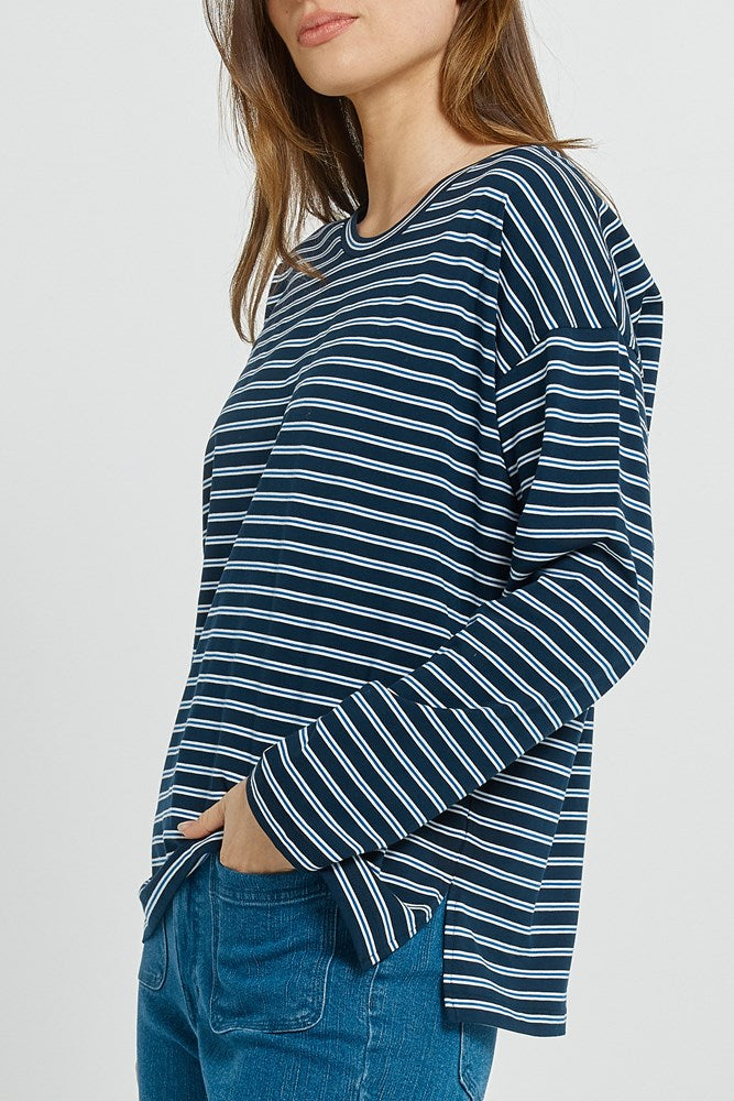 Betty Basics Vienna Tee (Navy/White/Blue Stripe)