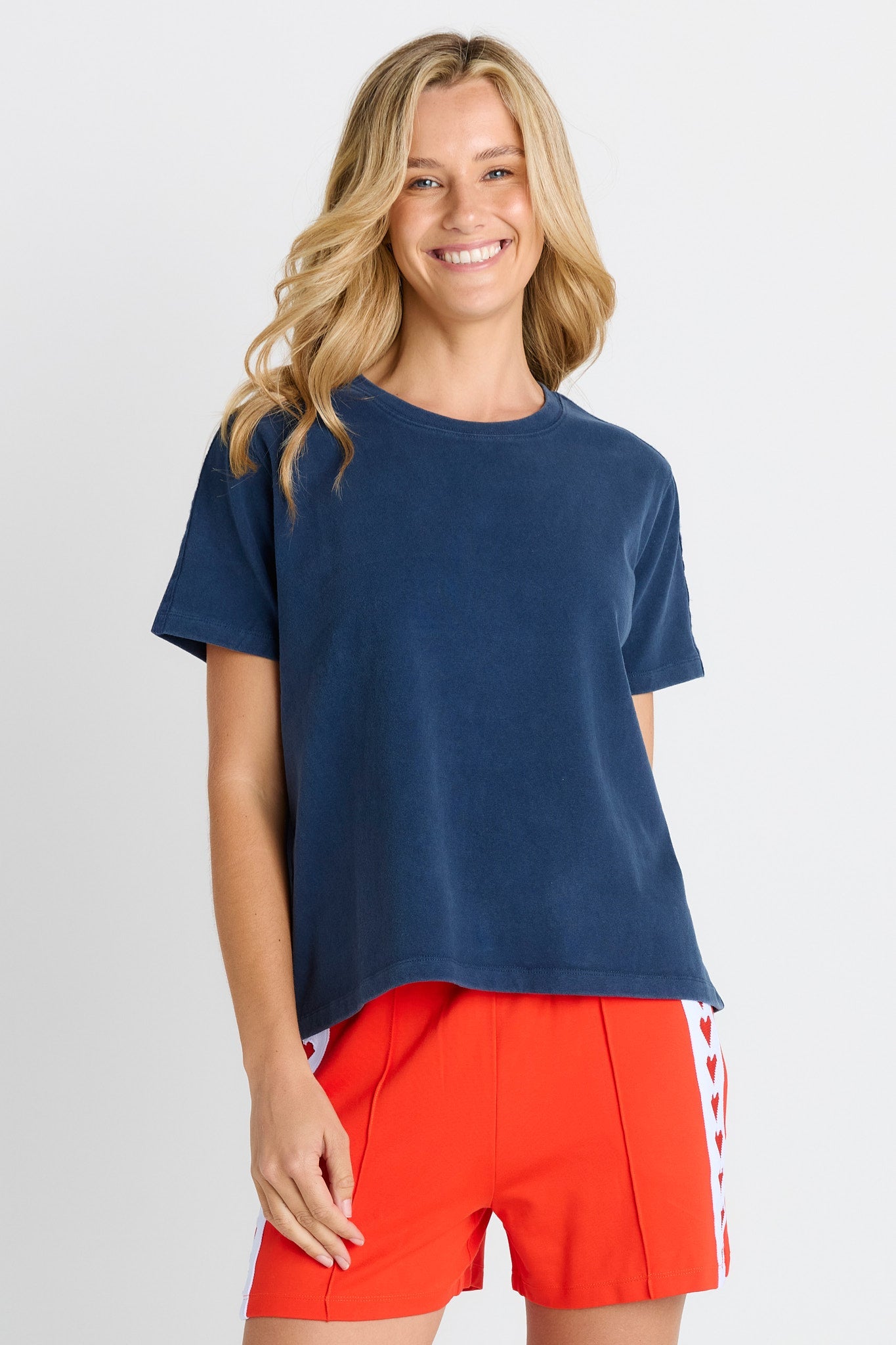 Image of T-Shirts. Product name - Base Tee Navy in Navy colour by brand - Betty Basics