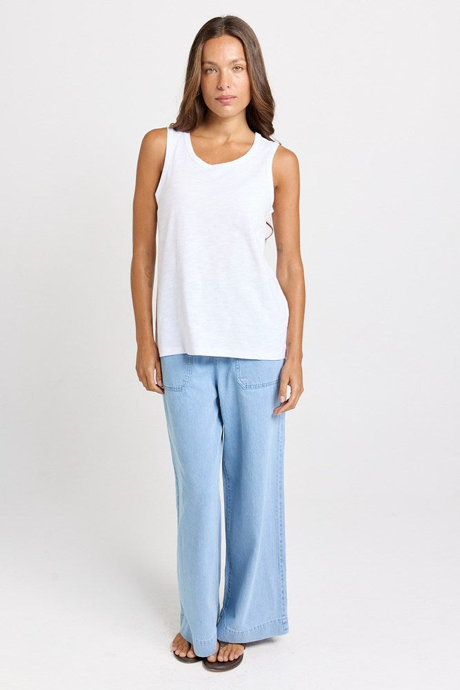 Betty Basics Rory Cotton Slub Tank (White)