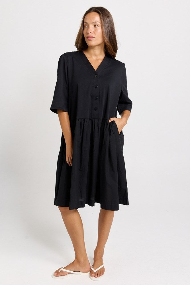 Betty Basics Jax Cotton Jersey Midi Dress (Black)
